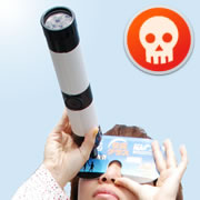 Image use telescope or binocular with wearing solar eclipse glasses
